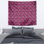Manly Warringah Sea Eagles Tapestry Tropical Hibiscus Floral Seamless Rugby Mascot