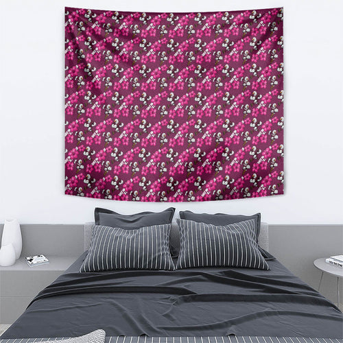 Manly Warringah Sea Eagles Tapestry Tropical Hibiscus Floral Seamless Rugby Mascot