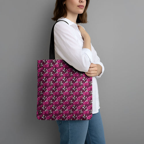 Manly Warringah Sea Eagles Tote Bag Tropical Hibiscus Floral Seamless Rugby Mascot