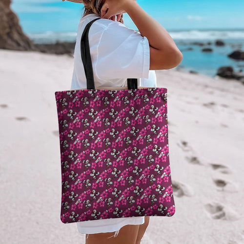 Manly Warringah Sea Eagles Tote Bag Tropical Hibiscus Floral Seamless Rugby Mascot