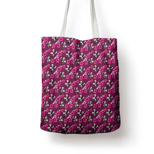 Manly Warringah Sea Eagles Tote Bag Tropical Hibiscus Floral Seamless Rugby Mascot