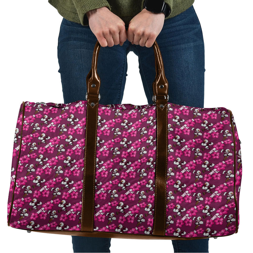 Manly Warringah Sea Eagles Travel Bag Tropical Hibiscus Floral Seamless Rugby Mascot