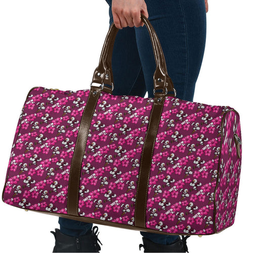 Manly Warringah Sea Eagles Travel Bag Tropical Hibiscus Floral Seamless Rugby Mascot