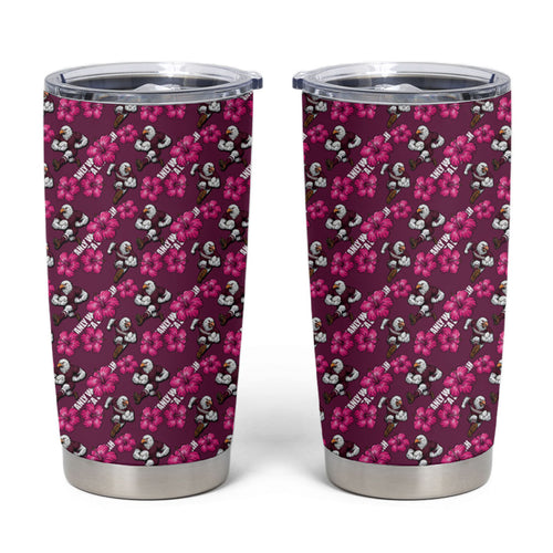 Manly Warringah Sea Eagles Tumbler Cup Tropical Hibiscus Floral Seamless Rugby Mascot