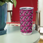Manly Warringah Sea Eagles Tumbler Cup Tropical Hibiscus Floral Seamless Rugby Mascot