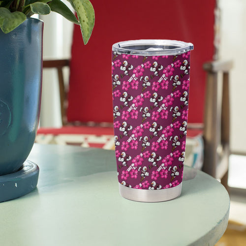 Manly Warringah Sea Eagles Tumbler Cup Tropical Hibiscus Floral Seamless Rugby Mascot