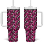 Manly Warringah Sea Eagles Tumbler With Handle Tropical Hibiscus Floral Seamless Rugby Mascot
