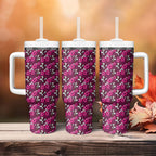 Manly Warringah Sea Eagles Tumbler With Handle Tropical Hibiscus Floral Seamless Rugby Mascot