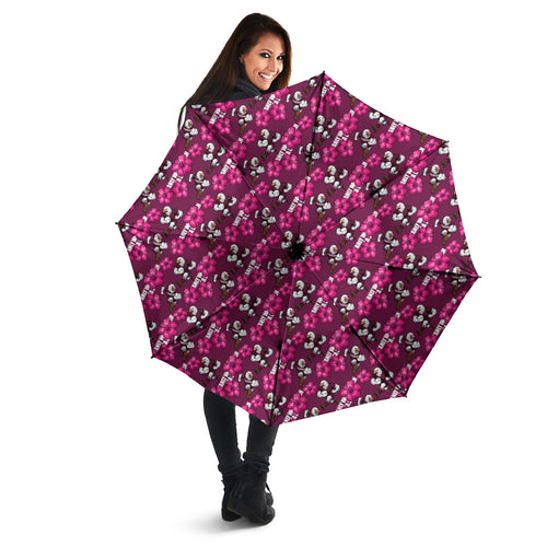 Manly Warringah Sea Eagles Umbrella Tropical Hibiscus Floral Seamless Rugby Mascot