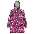 Manly Warringah Sea Eagles Wearable Blanket Hoodie Tropical Hibiscus Floral Seamless Rugby Mascot