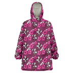 Manly Warringah Sea Eagles Wearable Blanket Hoodie Tropical Hibiscus Floral Seamless Rugby Mascot