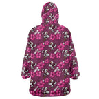 Manly Warringah Sea Eagles Wearable Blanket Hoodie Tropical Hibiscus Floral Seamless Rugby Mascot