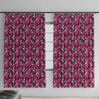 Manly Warringah Sea Eagles Window Curtain Tropical Hibiscus Floral Seamless Rugby Mascot