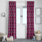 Manly Warringah Sea Eagles Window Curtain Tropical Hibiscus Floral Seamless Rugby Mascot