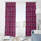 Manly Warringah Sea Eagles Window Curtain Tropical Hibiscus Floral Seamless Rugby Mascot
