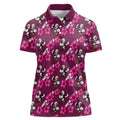 Manly Warringah Sea Eagles Women Polo Shirt Tropical Hibiscus Floral Seamless Rugby Mascot