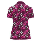 Manly Warringah Sea Eagles Women Polo Shirt Tropical Hibiscus Floral Seamless Rugby Mascot