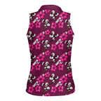 Manly Warringah Sea Eagles Women Sleeveless Polo Shirt Tropical Hibiscus Floral Seamless Rugby Mascot