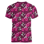 Manly Warringah Sea Eagles Women V-Neck T-Shirt Tropical Hibiscus Floral Seamless Rugby Mascot