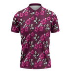 Manly Warringah Sea Eagles Zipper Polo Shirt Tropical Hibiscus Floral Seamless Rugby Mascot