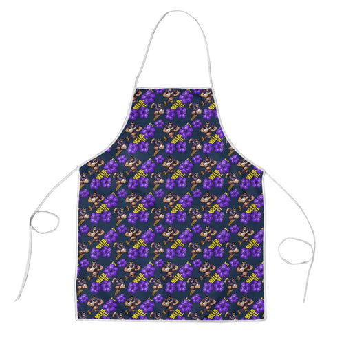 Melbourne Storm Apron Tropical Hibiscus Floral Seamless Rugby Mascot