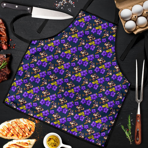 Melbourne Storm Apron Tropical Hibiscus Floral Seamless Rugby Mascot