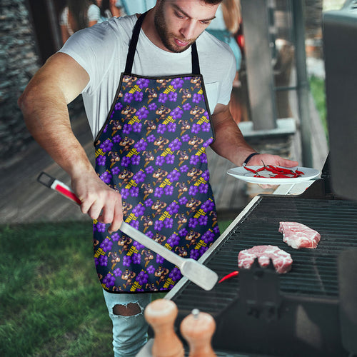 Melbourne Storm Apron Tropical Hibiscus Floral Seamless Rugby Mascot
