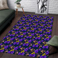Melbourne Storm Area Rug Tropical Hibiscus Floral Seamless Rugby Mascot
