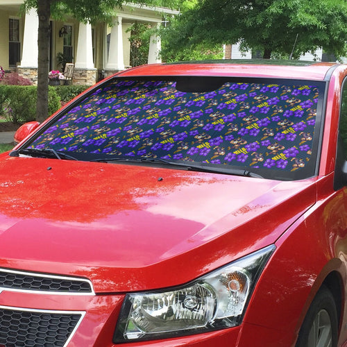 Melbourne Storm Auto Sun Shade Tropical Hibiscus Floral Seamless Rugby Mascot
