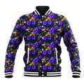 Melbourne Storm Baseball Jacket Tropical Hibiscus Floral Seamless Rugby Mascot