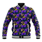 Melbourne Storm Baseball Jacket Tropical Hibiscus Floral Seamless Rugby Mascot