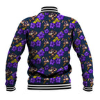 Melbourne Storm Baseball Jacket Tropical Hibiscus Floral Seamless Rugby Mascot