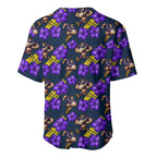 Melbourne Storm Baseball Jersey Tropical Hibiscus Floral Seamless Rugby Mascot