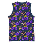 Melbourne Storm Basketball Jersey Tropical Hibiscus Floral Seamless Rugby Mascot