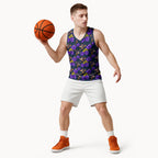 Melbourne Storm Basketball Jersey Tropical Hibiscus Floral Seamless Rugby Mascot