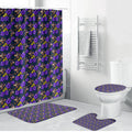 Melbourne Storm Bathroom Set Tropical Hibiscus Floral Seamless Rugby Mascot