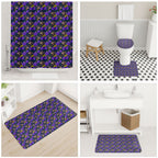 Melbourne Storm Bathroom Set Tropical Hibiscus Floral Seamless Rugby Mascot