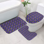 Melbourne Storm Bathroom Set Tropical Hibiscus Floral Seamless Rugby Mascot