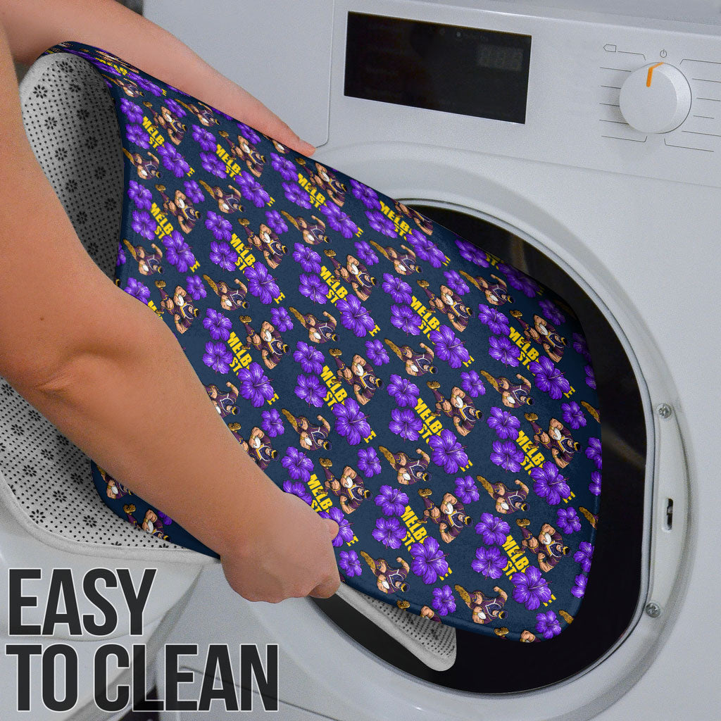 Melbourne Storm Bathroom Set Tropical Hibiscus Floral Seamless Rugby Mascot