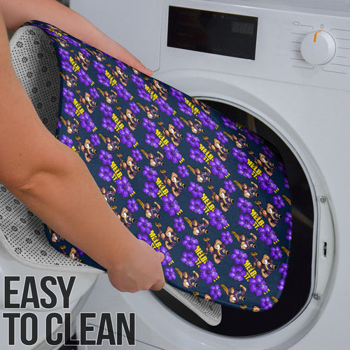 Melbourne Storm Bathroom Set Tropical Hibiscus Floral Seamless Rugby Mascot