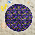 Melbourne Storm Beach Blanket Tropical Hibiscus Floral Seamless Rugby Mascot