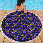 Melbourne Storm Beach Blanket Tropical Hibiscus Floral Seamless Rugby Mascot