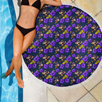 Melbourne Storm Beach Blanket Tropical Hibiscus Floral Seamless Rugby Mascot