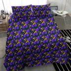 Melbourne Storm Bedding Set Tropical Hibiscus Floral Seamless Rugby Mascot