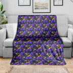 Melbourne Storm Blanket Tropical Hibiscus Floral Seamless Rugby Mascot