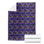 Melbourne Storm Blanket Tropical Hibiscus Floral Seamless Rugby Mascot