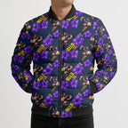 Melbourne Storm Bomber Puffer Jacket Tropical Hibiscus Floral Seamless Rugby Mascot