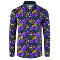 Melbourne Storm Button Sweatshirt Tropical Hibiscus Floral Seamless Rugby Mascot
