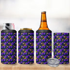 Melbourne Storm 4 in 1 Can Cooler Tumbler Tropical Hibiscus Floral Seamless Rugby Mascot