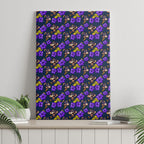 Melbourne Storm Canvas Wall Art Tropical Hibiscus Floral Seamless Rugby Mascot